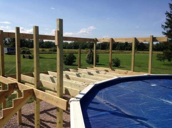 Деревянная терраса для бассейна своими руками (19 фото)