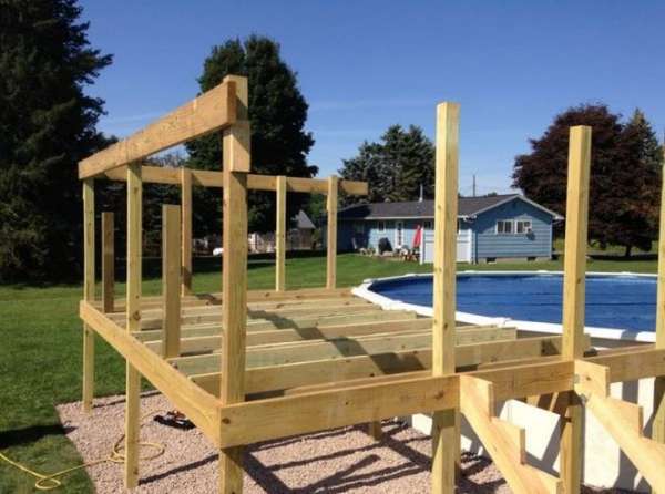 Деревянная терраса для бассейна своими руками (19 фото)