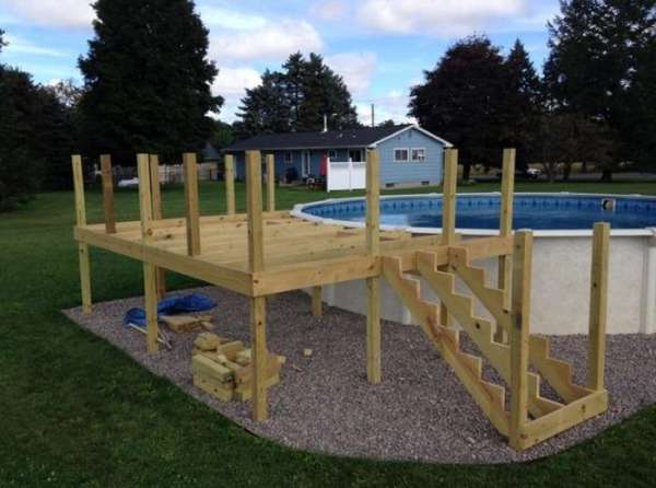 Деревянная терраса для бассейна своими руками (19 фото)