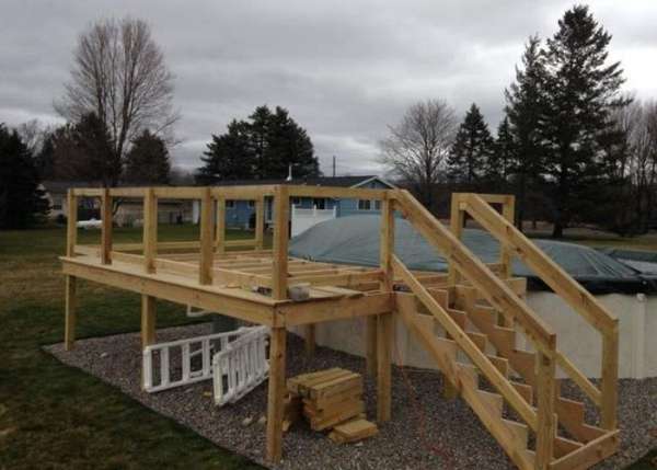Деревянная терраса для бассейна своими руками (19 фото)