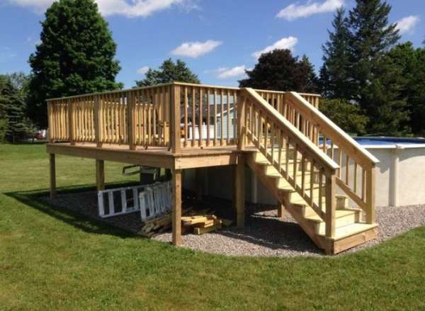 Деревянная терраса для бассейна своими руками (19 фото)