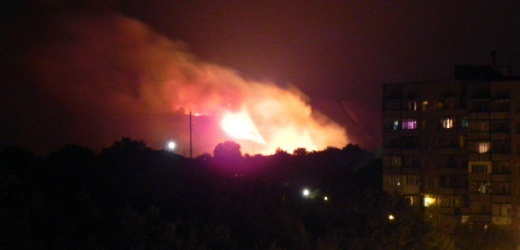 Масштабный пожар произошел в Енакиево вечером 20 августа
