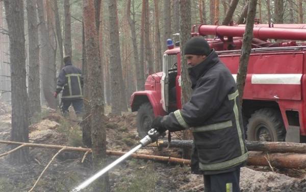 Спасатели продолжают тушить пожар на двух участках в зоне ЧАЭС