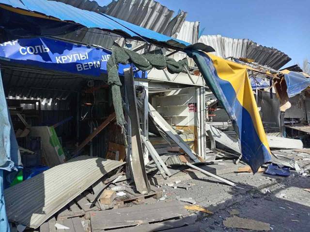 Обстрел района храма в центре Донецка 16.04.2023