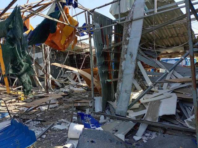 Обстрел района храма в центре Донецка 16.04.2023