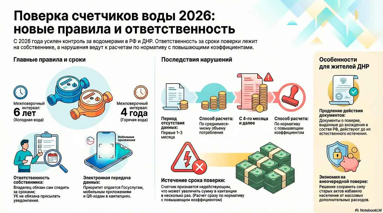 Проверка и поверка счетчиков воды - порядок и сроки в ДНР